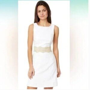 Lilly Pulitzer Siarra Sleeveless Caliente Jacquard White Gold